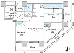 セルリアンホームズ勝どき 3LDKの間取図画像