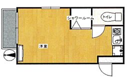 西武新宿線 沼袋駅 徒歩12分の賃貸アパート 1階ワンルームの間取り