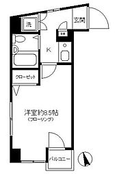 メゾンドール北千住 5階1Kの間取り