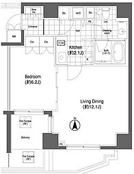 BPRレジデンス恵比寿 1LDKの間取図画像