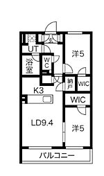 テラス上石神井ウエスト 2LDKの間取図画像