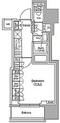 ザ・パークハビオ新御徒町 1Kの間取図画像
