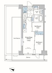 アーバネックス住吉 2LDKの間取図画像