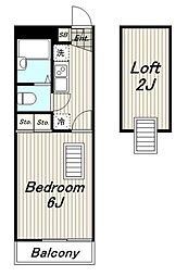 小田急小田原線 座間駅 徒歩9分の賃貸アパート 1階1Kの間取り