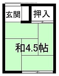 第一つくば荘 ワンルームの間取図画像