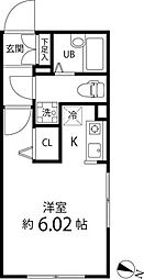 Branche笹塚 4階ワンルームの間取り