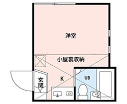 ユナイト戸手ベルナルド ワンルームの間取図画像