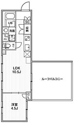 ASTILE幡ヶ谷 4階1LDKの間取り
