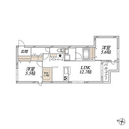 Le・Serenita・六木 2LDKの間取図画像