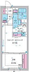 ジェノヴィア池袋 3階1LDKの間取り