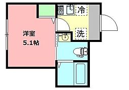アパート 1Kの間取図画像
