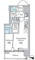 パークアクシス板橋本町ステーションゲート 11階1LDKの間取り