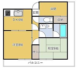 金田コーポフロンティア 3DKの間取図画像