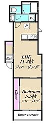 グレース戸越 1階1LDKの間取り