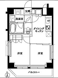 ルーブル中板橋伍番館 2DKの間取図画像