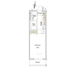 アーバネックス西新宿 5階1Kの間取り
