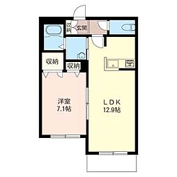 サンリットサルビア 1LDKの間取図画像