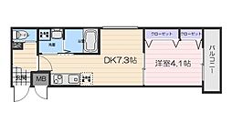 アプローズ清荒神 1DKの間取図画像