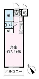 第3のぼりマンション光明 1Kの間取図画像
