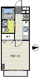 ヴェルデュール市ケ尾 1Kの間取図画像
