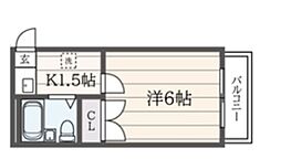 JR京浜東北・根岸線 山手駅 徒歩8分の賃貸アパート 1階1Kの間取り