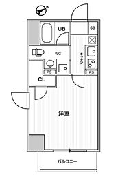 GRACIAPLACE川崎駅前 1Kの間取図画像