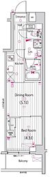 ガーラヒルズ品川下神明 1DKの間取図画像