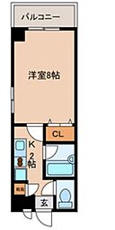 小石川ガーデンハウス 2階1Kの間取り