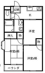 リパブリックV2 3Kの間取図画像