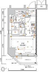 ＬＵＭＥＥＤ池袋 6階1Kの間取り