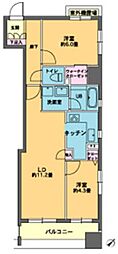 カスタリア人形町 1LDKの間取図画像