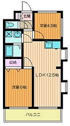 東京メトロ東西線 南行徳駅 徒歩9分の賃貸マンション 3階2LDKの間取り