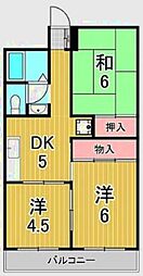 アーバンハイツ飯野 3DKの間取図画像