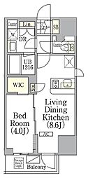 ジオエント池袋 1LDKの間取図画像