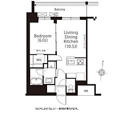 フレンシア高円寺北 2階1LDKの間取り