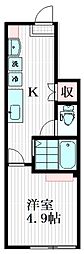 エクセルコート桜台 1Kの間取図画像