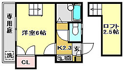 TSハウス 1Kの間取図画像