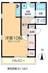 i-STAGE ワンルームの間取図画像