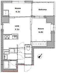リビオメゾン上野入谷 7階1SLDKの間取り