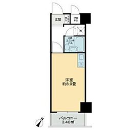 藤和シティコープ早稲田 ワンルームの間取図画像