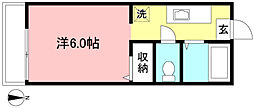 メゾンSR 1Kの間取図画像