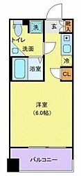 東京メトロ日比谷線 神谷町駅 徒歩3分の賃貸マンション 5階ワンルームの間取り