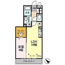 ロイヤルヒル越谷 1LDKの間取図画像