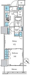 パークアクシス滝野川ラブリーズ 1DKの間取図画像