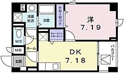 シャインツリー両国 6階1DKの間取り