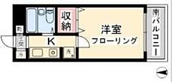 セントピア中井 2階1Kの間取り