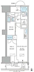 パークアクシス品川天王洲アイル 8階2LDKの間取り