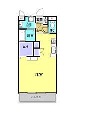 オスマンサス・T ワンルームの間取図画像