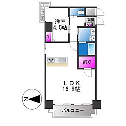 マンション津坂 1LDKの間取図画像