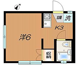 ベルシャンブル 1階1Kの間取り